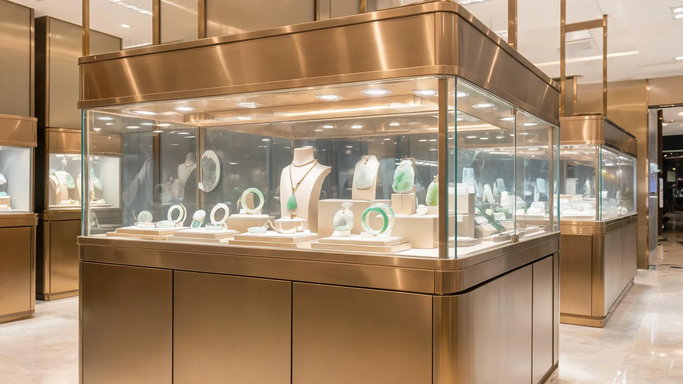 展示柜厂家直供，首饰玉器展柜定制+整店交付更省心 首图