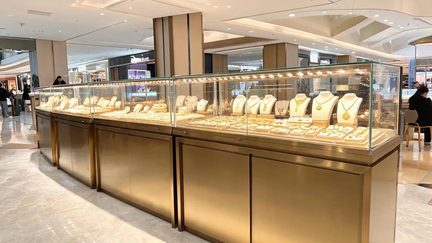 黄金展柜整店交付方案，商场专柜升级首选展示柜厂家 配图 2