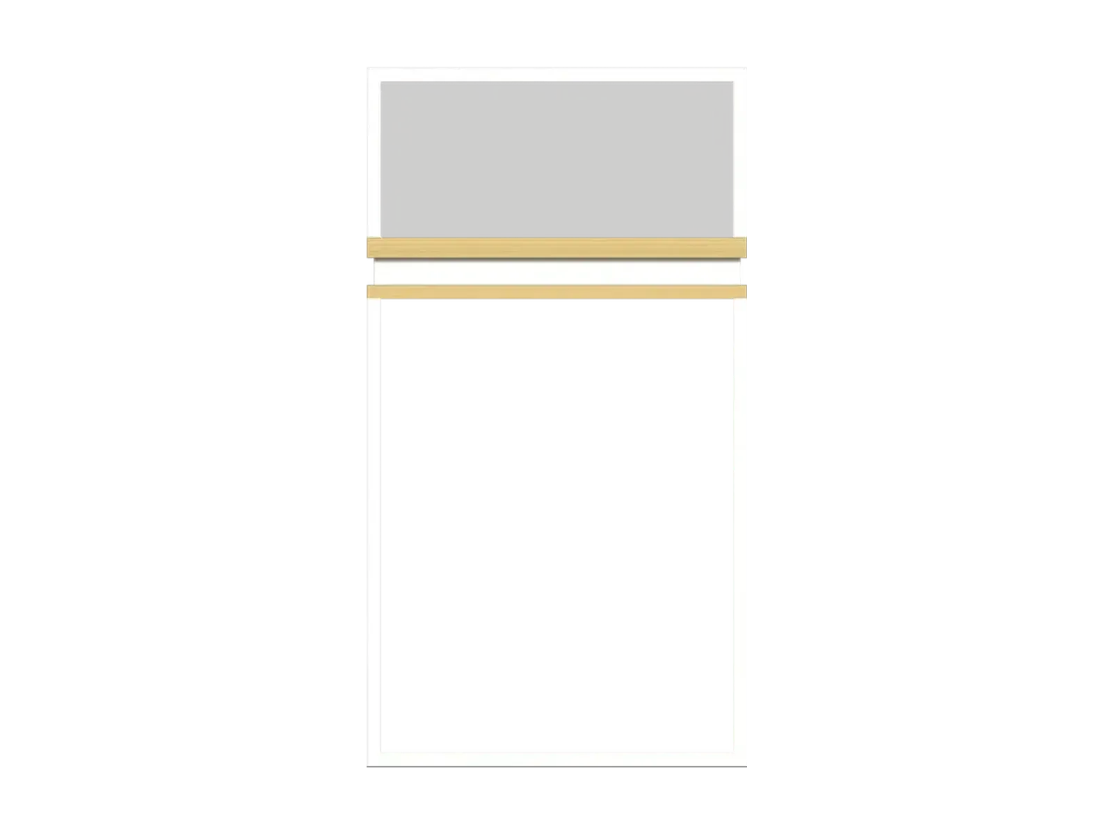 side view of two-tone U-shaped low jewelry counter