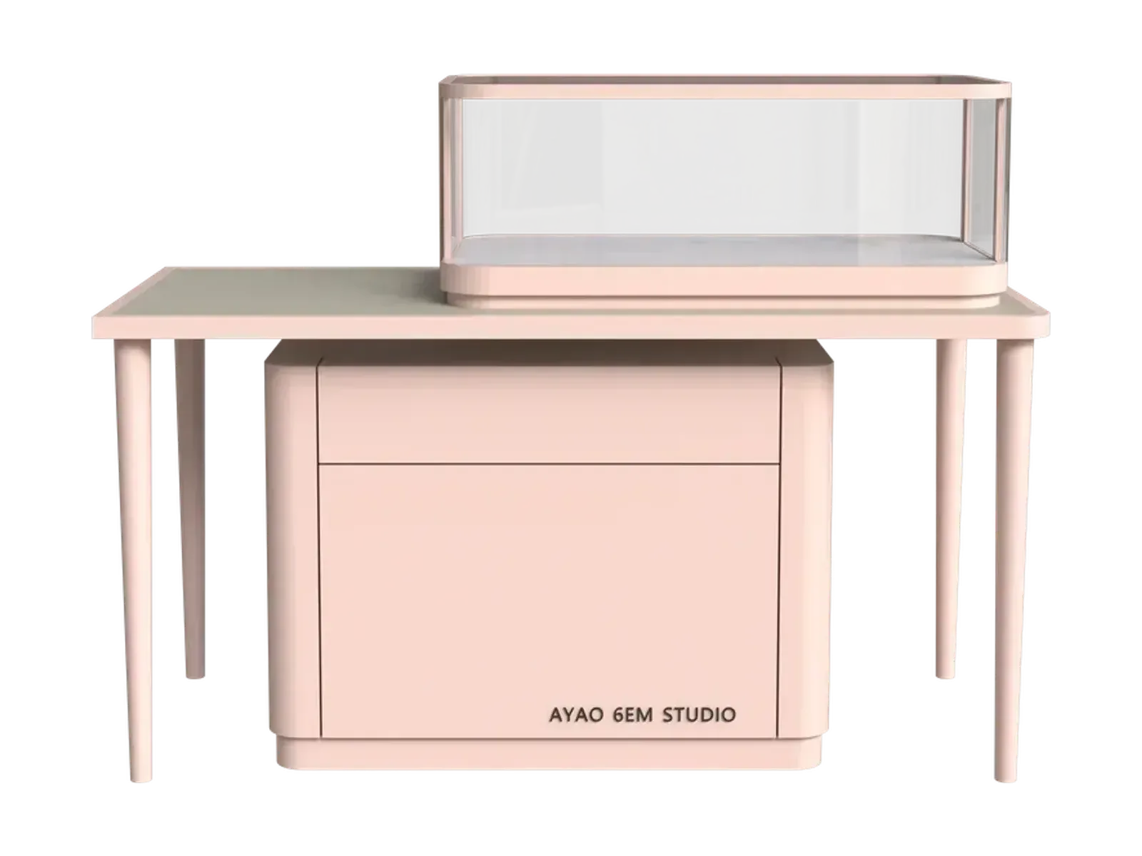view 2 of pink three-peak arc low jewelry counter