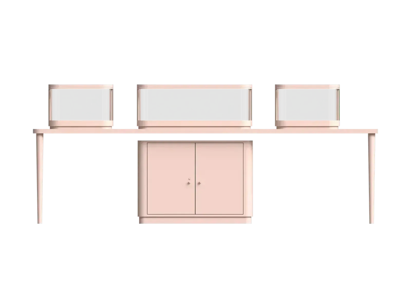 view 4 of pink three-peak arc low jewelry counter