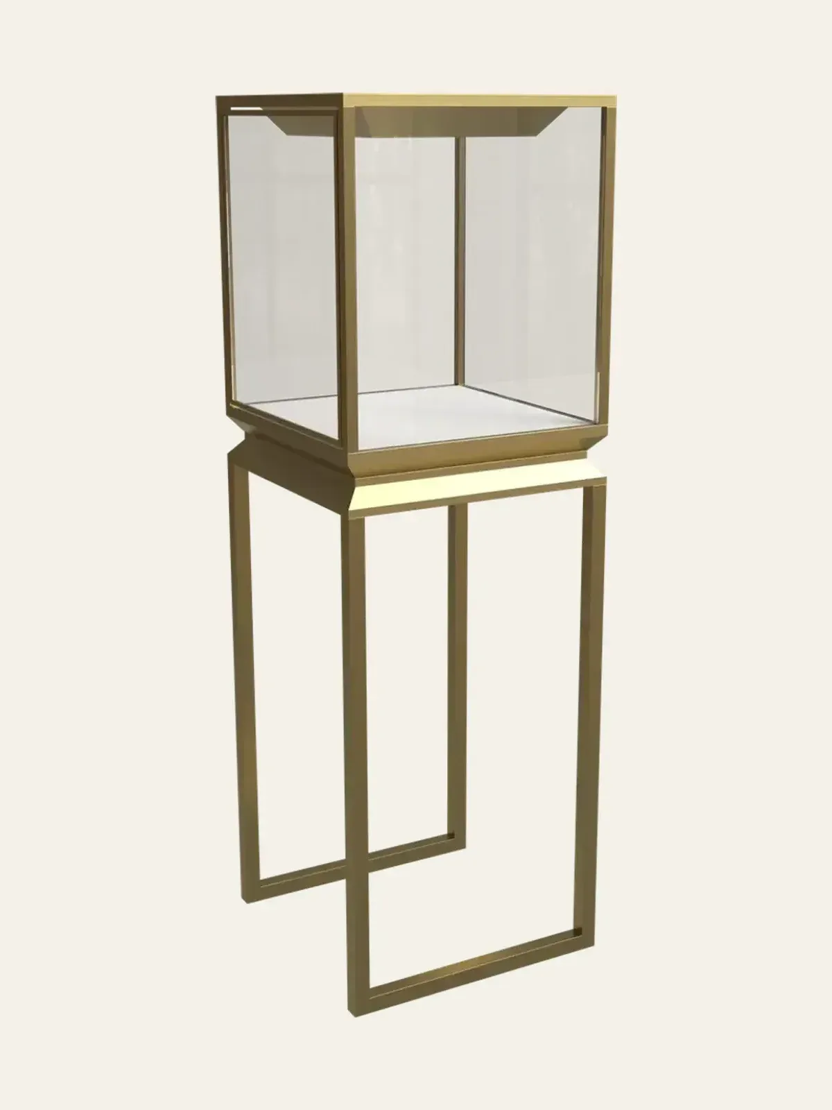 perspective view of U-leg tall jewelry cabinet