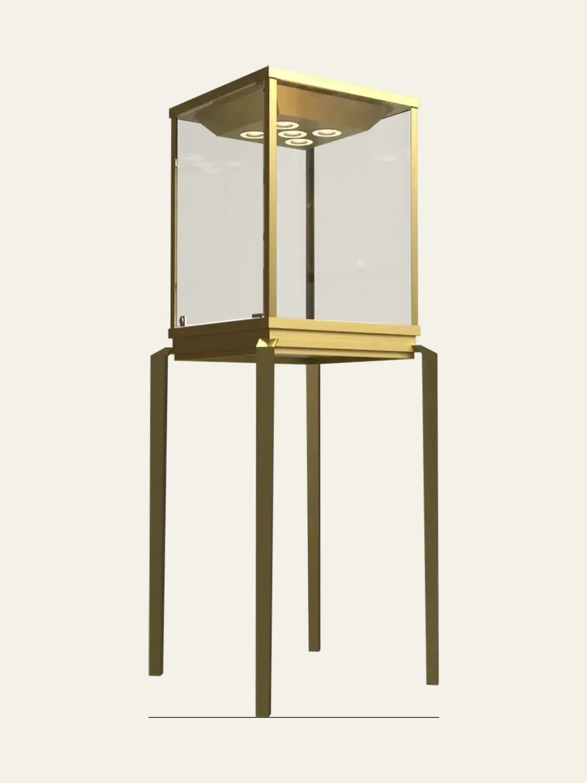 front view of large curved-leg tall cabinet